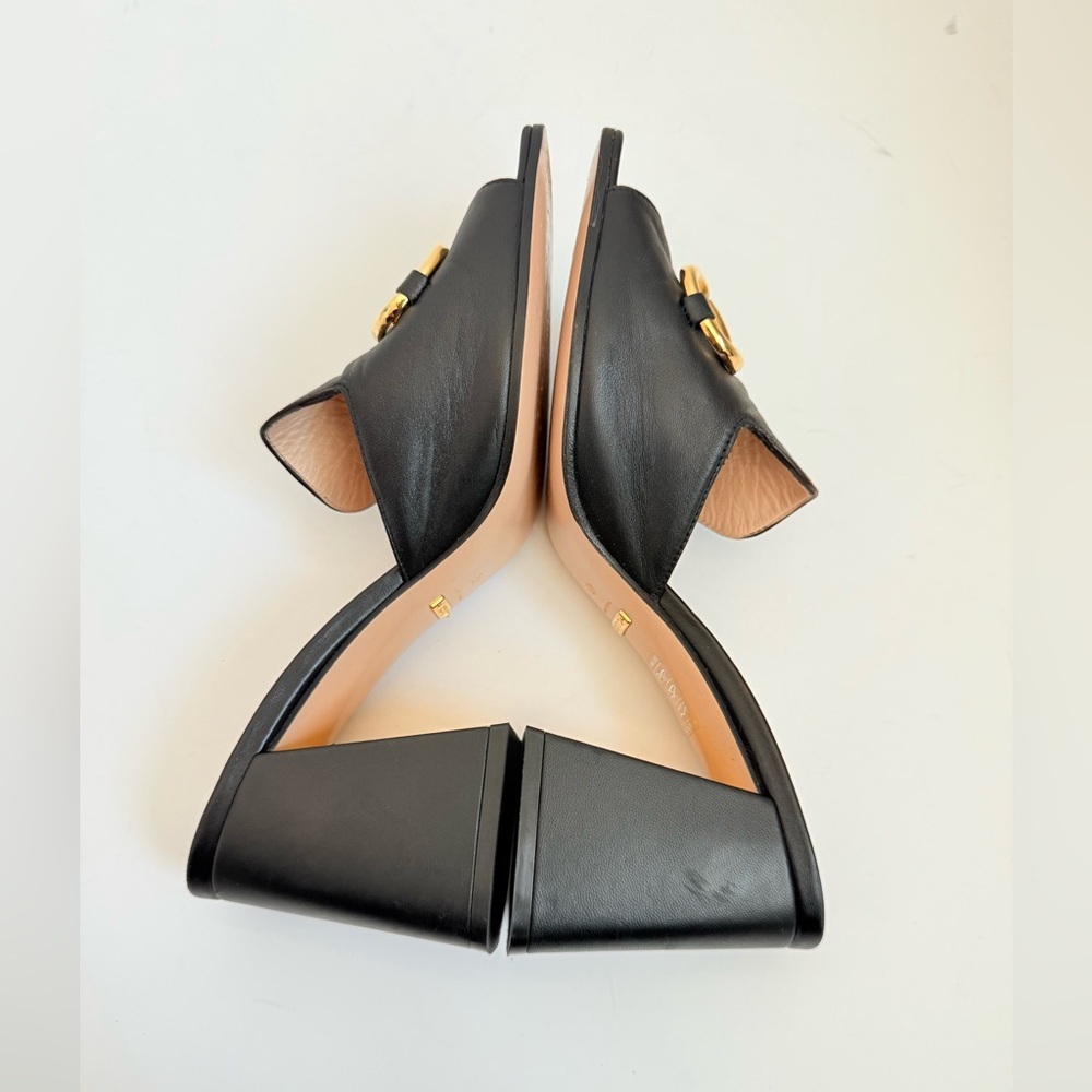 Gucci Black leather Baby Horsebit block heel 70mm open toe mules EU 40 - Picture 7 of 12